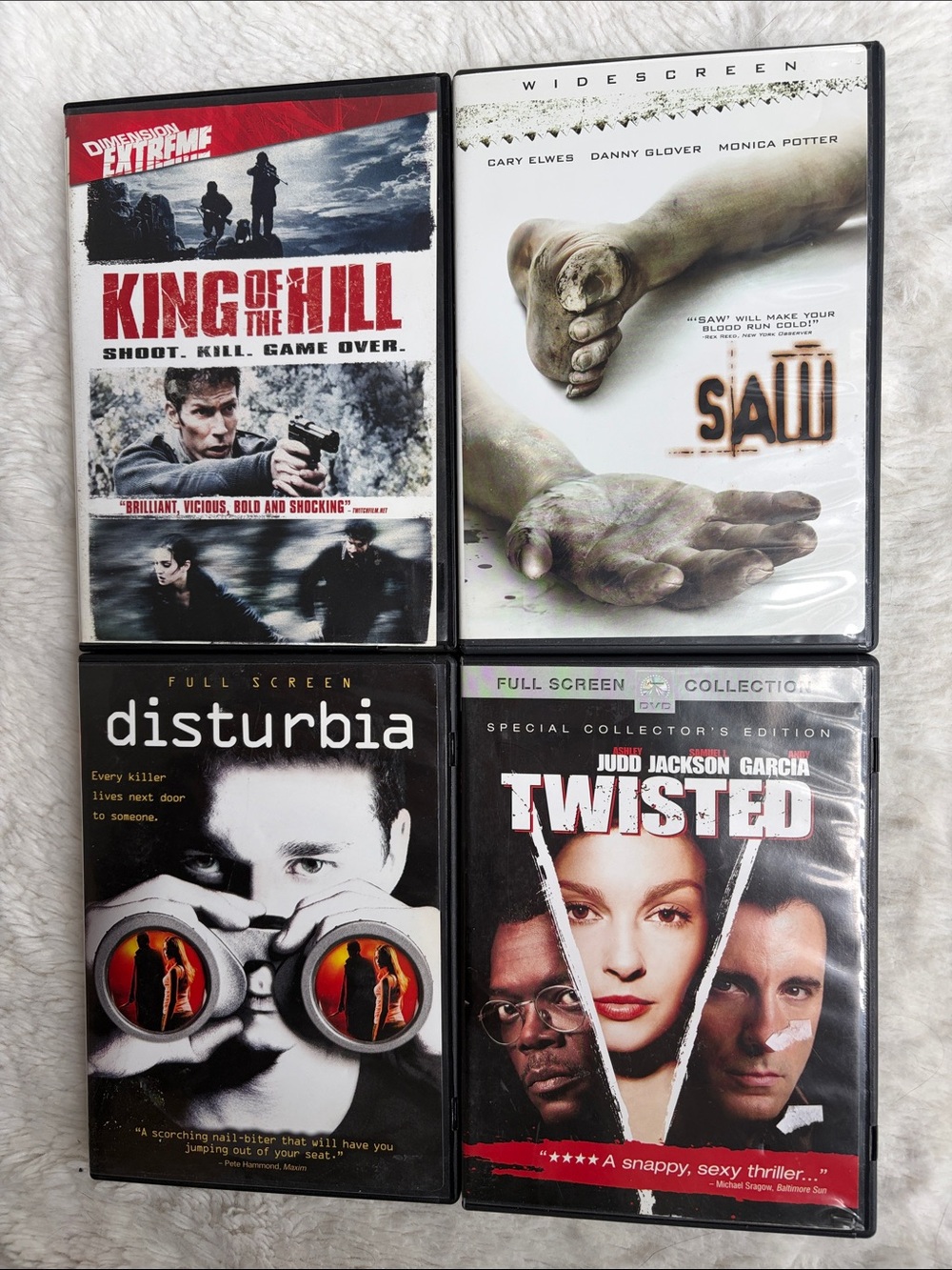 Assorted Horror & Thriller DVD Collection - White and Black Covers